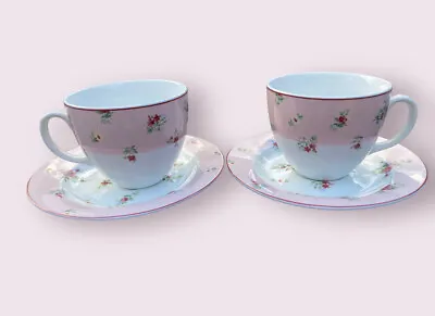 Buy 2 Sets Laura Ashley Petite Fleur Cup Saucer Pink Roses Dinnerware Cottagecore • 42.69£