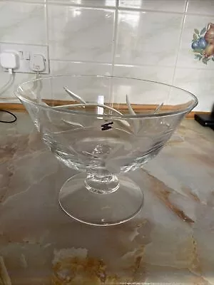 Buy Vintage Large Crystal Cut Glass Salad Fruit Trifle Serving Bowl • 12£