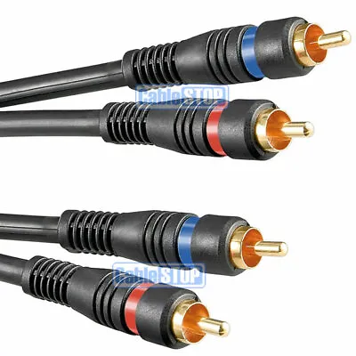 Buy PRO TWIN RCA PHONO CABLE 2 X Male To 2 X Male DOUBLE SHIELDED AMP SUB LEAD • 3.25£