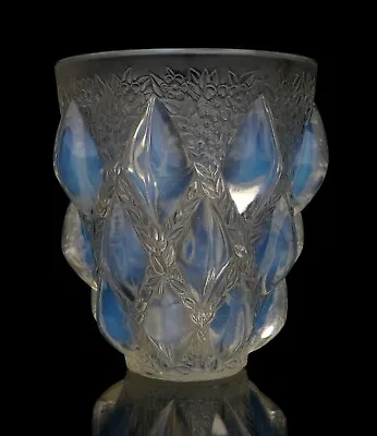 Buy R Lalique Vase Art Deco Rampillon Pattern Opalescent Glass Circa 1930 • 1,024.78£