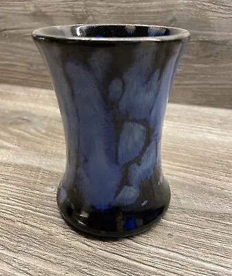 Buy Vintage EWENNY Pottery (Bridgend Wales) Blue & Black Ceramic Pot: Mint Cond • 6.95£