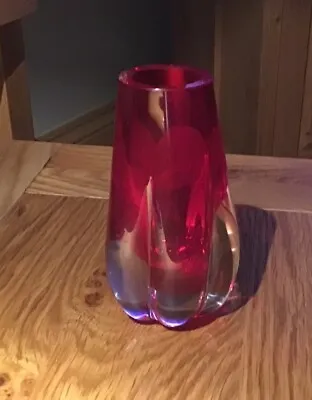 Buy Whitefriars Vintage Red  Tear Drops Vase 1950s-60s Beautifully Worked .U.K.only. • 25£