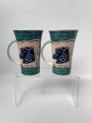 Buy Dunoon Kate Mawdsley Made In Scotland Stoneware 'Off Piste' Skiing Pair Of Mugs • 23.99£