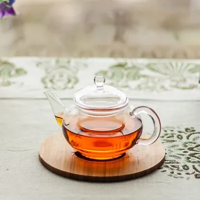 Buy 250ml Heat Resistant Thicken Clear Glass Herbal Teapot  With Infuser • 9.75£