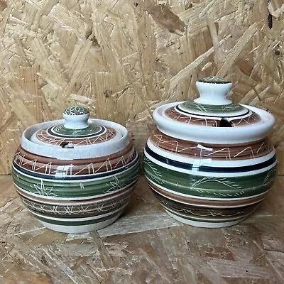 Buy 2 X Dragon Welsh Pottery Rhayader Hand Painted Jam Preserve Marmalade Pot Jar • 9.99£