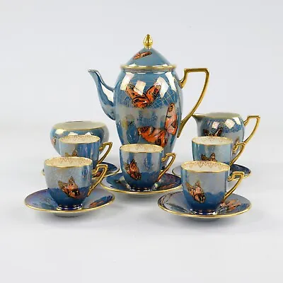 Buy Carlton Ware Coffee Set, Pattern 3044, Butterflies And Spider, Early Lustre Ware • 200£