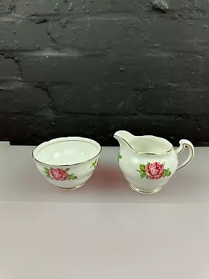 Buy Royal Vale Pink Roses Milk / Cream Jug 8.5 Cm And Open Sugar Bowl Set • 15.99£