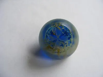 Buy Vintage Mdina Glass Maltese Cross Glass Paperweight Blue Yellow Frosted Glass • 9.99£