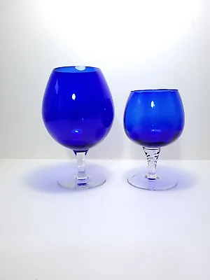 Buy Cobalt Blue Glass Balloon Brandy Glass Vases • 15£