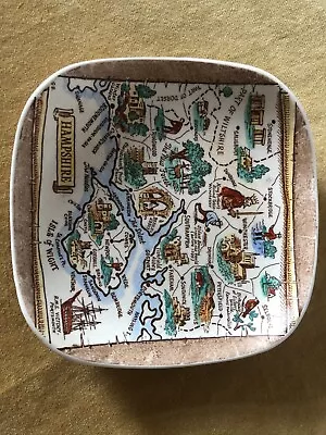 Buy Vintage Sandland Ware Staffordshire Pin Dish Map Of Hampshire • 8.95£