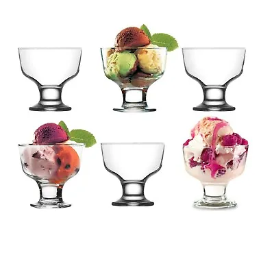 Buy 6 X Ice Cream Sundae Glass Footed Dessert Bowls Fruit Cocktail Trifle Glasses • 12.99£