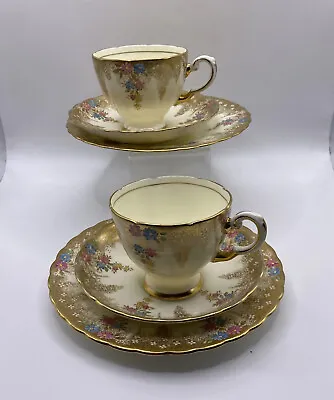 Buy Two Sets Of Tuscan China Gold/Daisy Scalloped Trio 1930s - 1940s - Lot 2 • 29.50£