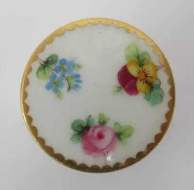 Buy Antique Minton China - Hand Painted Miniature Circular Lidded Box, Floral Design • 19.99£
