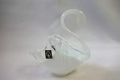 Buy Langham White & Clear Glass Swan – Good Cond • 5£