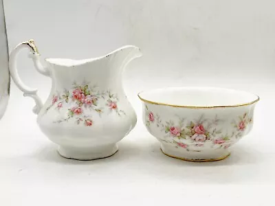 Buy Vintage Set Of Fine Bone China Creamer And Sugar Bowl Paragon Victoriana Rose • 34.99£