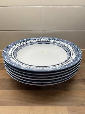 Buy Set Of Six (6) Maling Cetem Ware Duchess Pattern Soup Plates Pasta Dishes Blue • 30£