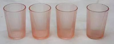 Buy 1930s Pink Depression Glass Drink Glass/Cup X4 • 19.17£