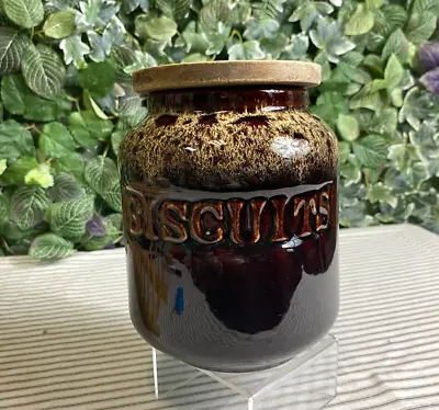 Buy Fosters Pottery Redruth Cornwall Biscuit Jar & Lid • 14.99£