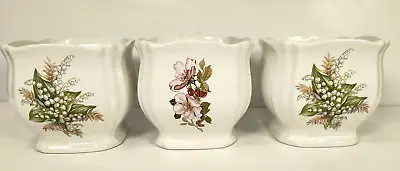 Buy Royal Victoria Pottery Wade Staffordshire Floral Planter Plant Pot - Set Of 3 • 29.97£