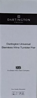 Buy Boxed Pair Of Dartington Universal Stemless Wine Tumblers. • 10£