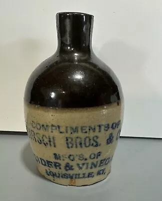 Buy Antique Hirsch Bros Mini Stoneware Jug Louisville KY Cider & Vinegar Red Wing • 35.57£