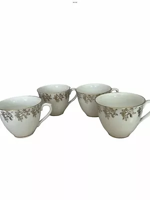 Buy Vintage 4 X Royal Tara Ireland Fine Bone China Gold Floral Tea Cups • 19.99£