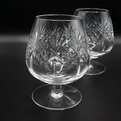 Buy 2x Edinburgh Embassy Cut Crystal 12cm Brandy / Cognac Balloon Glasses  • 18£