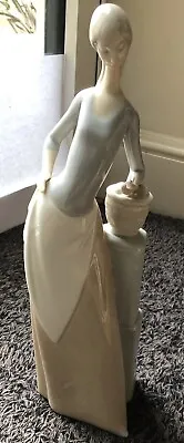 Buy Vintage Nao By LLADRO Lady With Butterfly Figurine Porcelain Statue Ornament • 15£