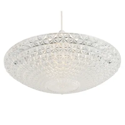 Buy Crystal Ceiling Uplighter - Pendant Shade - Easy Fit Light Shade - Glass Effect • 24.99£