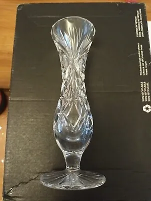 Buy Beautiful Crystal Glass Bud Vase Cut Vintage • 8£
