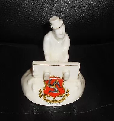 Buy Vintage Arcadian China Man In Stocks Figurine - Isle Of Man Crest • 11£
