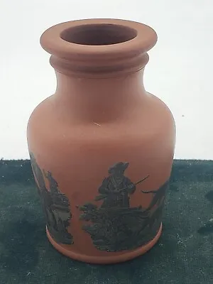 Buy Antique Prattware Red Terracotta Pottery English Registry Stamp Vase 4  Hunting • 19.07£