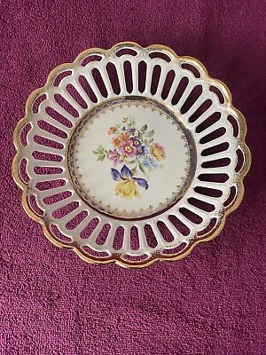 Buy Mid 20th Century Dresden China Pierced / Lace Bowl. VGC Used. • 15£