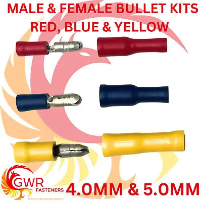 Buy Male Female Kits Bullet Electrical Terminal Red Blue Yellow Wire Crimp Connector • 62.55£