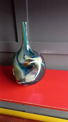 Buy Vintage Mdina Art Glass Cube Vase Tiger Pattern Eric Dobson Signed C1970's • 120£