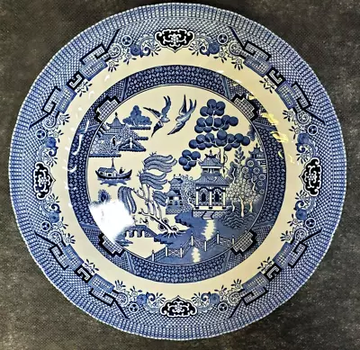 Buy Vintage Queen's Blue Willow Swirl Dinner Plate 10  Dia Made In England Very Good • 11.58£