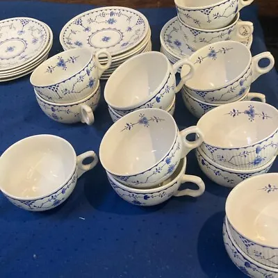 Buy Furnivals Masons Denmark Blue Cups & Saucers Blue White China - England JOB LOT • 0.99£