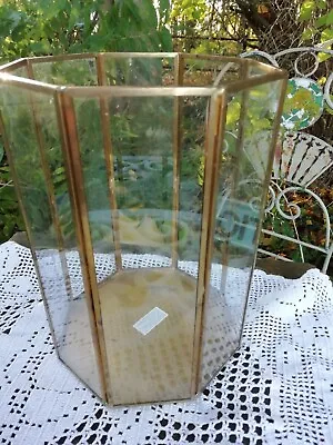 Buy Discontinued Large Yankee Candle Brass Glass Octagonal Holder • 28£