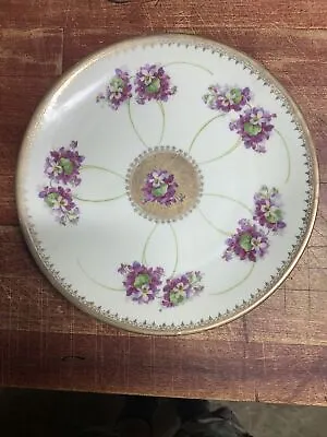 Buy Vintage Bavarian Hand-Painted Porcelain Plate Pink  Roses Gold Rim • 12.05£