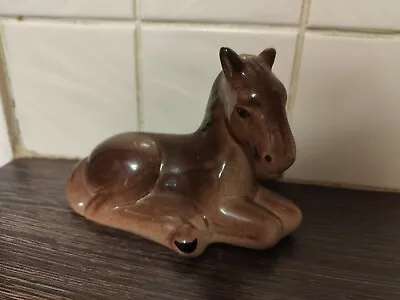 Buy Vintage BARMOUTH POTTERY Wales, Lying Foal -Brown Horse Porcelain Figurine 🐎 • 10£