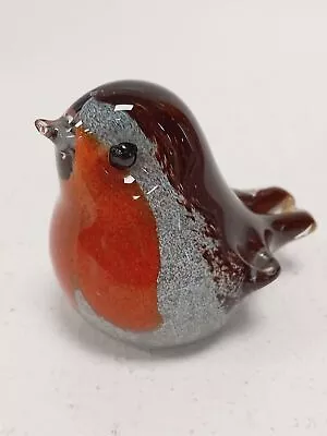 Buy Glass Robin Bird Figurine By Langham Glass Brown/Orange 3  Long Collectable  • 14.50£