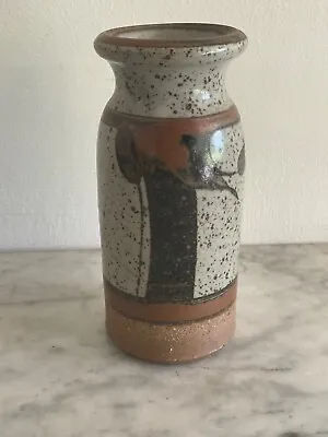 Buy Studio Pottery Vase Tenmoku Floral Abstract Leaf Donald Glanville Signed 2 Yorks • 22.99£