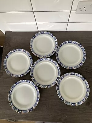 Buy Set Of 6 Vintage Burleigh Ware Tea Plates.Adelaide Pattern. 19.5cm • 2.99£