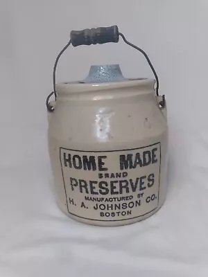 Buy Original Antique 19th C. Stoneware H.A. Johnson & Co. Homemade Preserves Crock • 70.43£