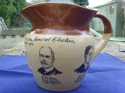 Buy Rare Antique Denby Pottery Political 1906 Election Water Jug. Cambridge Barrett • 50£