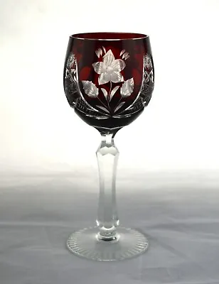 Buy Vintage Bohemia / Bohemian Crystal Wine Hock Glass - 18cms (7 ) Tall • 24.50£