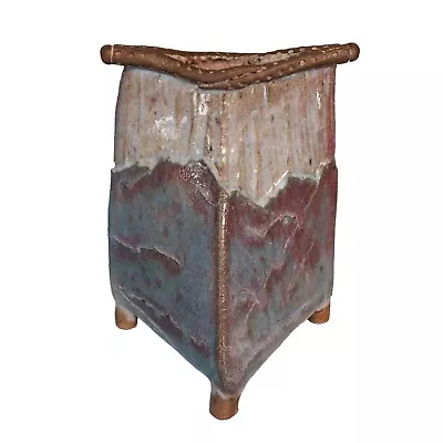 Buy Sauk Mountain Pottery Wood Fired Stoneware Vase Blue Purple READ • 23.98£