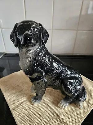 Buy Kingston Pottery Large Black White Labrador Dog Figurine • 15£