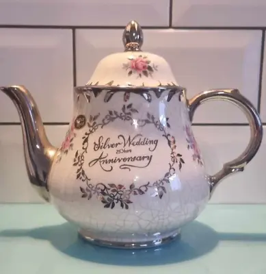 Buy Vintage Arthur Wood Silver Wedding Anniversary Teapot • 10£