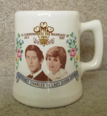 Buy Unused Welsh Dragon Pottery Rhayader Souvenir Mug ~ Charles & Diana Wedding • 7.99£